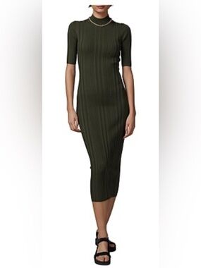 bec + bridge Olive Ribbed Midi Dress